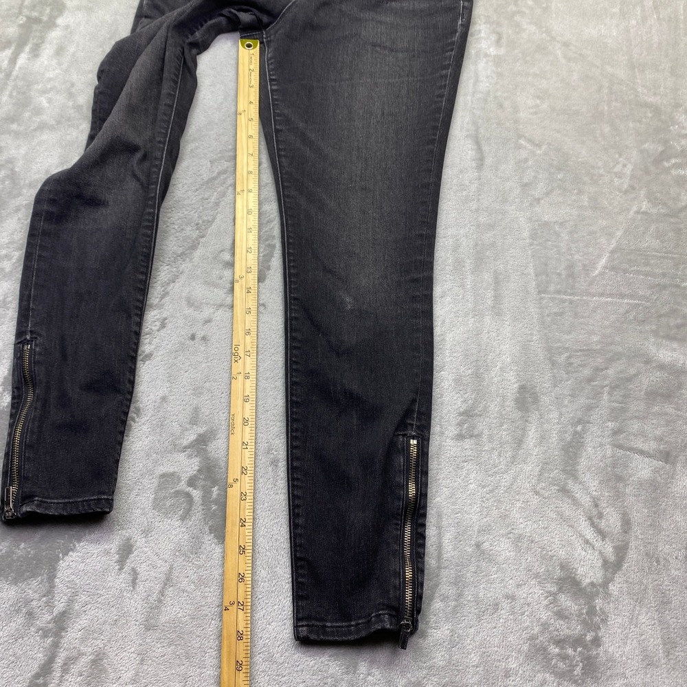 Athleta Sculptek Skinny Jeans Black Ankle Zip Performance Denim Size 10 Grunge - Picture 4 of 12